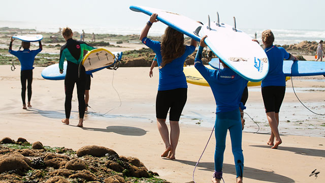 stage glisse en groupe